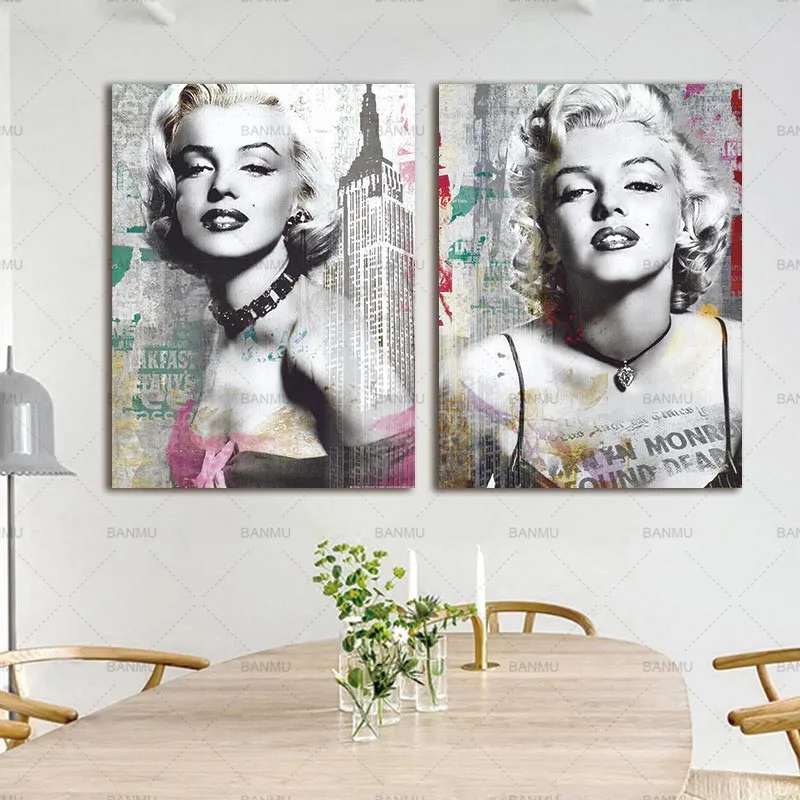 

Canvas painting Wall poster decoration for living room Wall Art Picture prints Marilyn Monroe on canvas home decor no frame