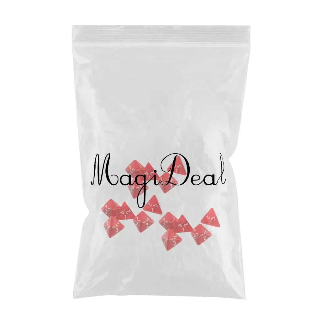2cm Polyhedral Four Sided Dice Games D4 D&D RPG Red Dice Set for TRPG Game Dealer Poker Chips Casino Accessories