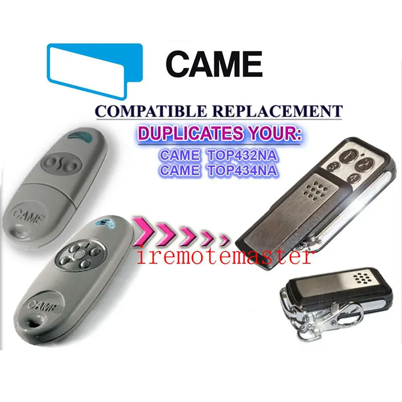 

2pcs CAME TOP 432NA 434NA 4 Button Remote Key Fob Copy/Duplicator