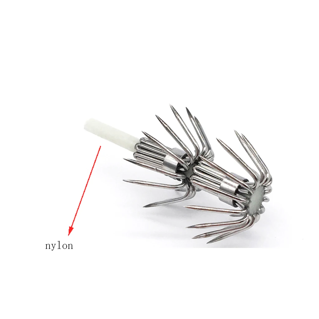 10pcs Stainless Steel Squid Jig Hooks Sea Fishing Hooks Glow in Dark Fishhooks DIY Umbrella Hook les hamecons Anzuelos de pesca