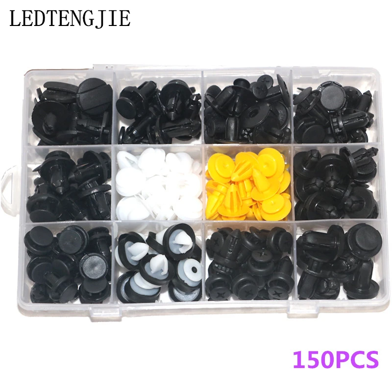 

150PCS Car Door Panels Bumper Cover Fender Automotive Plastic Fasteners Boxed Kit Auto Fastener Clips Set Auto Fasteners