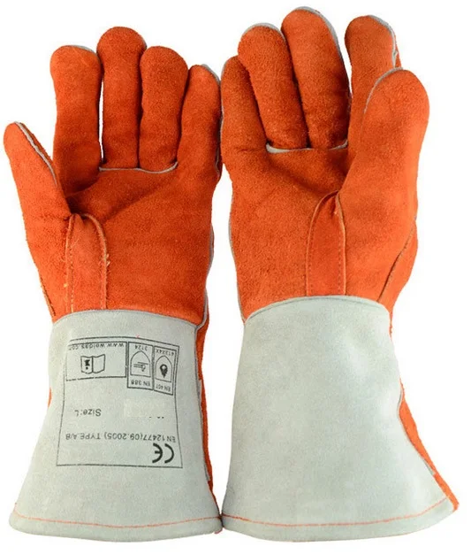 Новинка, сварочные перчатки, высокотемпературные теплоизоляционные защитные перчатки, износостойкие защитные перчатки из спилка 11-032888 - Цвет: Цвет: желтый