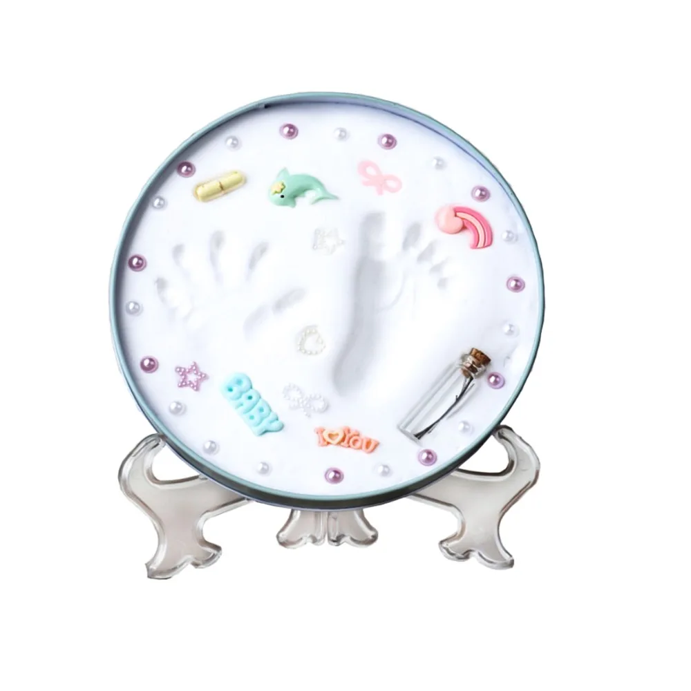 

Infant Baby Keepsake Care Air Drying Modeling Colored Clay Handprint Footprint Imprint Kit Casting child Hand Inkpad Fingerprint