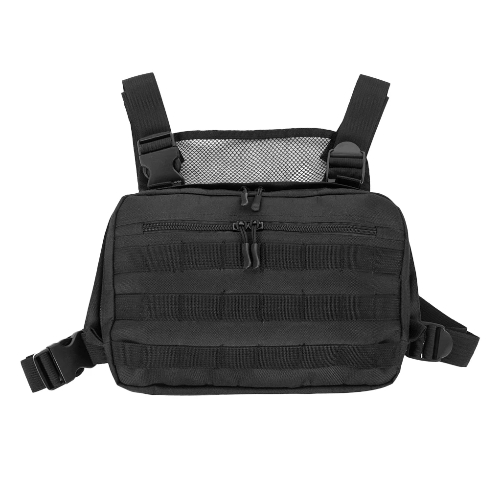 MagiDeal Vest Pouch Bag Chest Recon Bag Tools Molle Pouch Multi-Purpose Carry Bag Black Tactical Vest Pouch