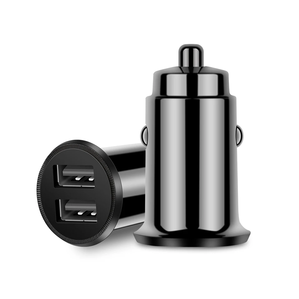 Metrans автомобильное зарядное устройство для iPhone 3.1A быстрое автомобильное зарядное устройство Mini Dual USB Автомобильное зарядное устройство для samsung Xiaomi huawei автомобильное зарядное устройство - Тип штекера: Black