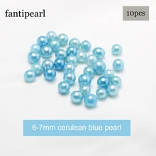 Fantipearl красивый цвет 6-7 мм Свободный жемчуг AAA Качество cerulean синий