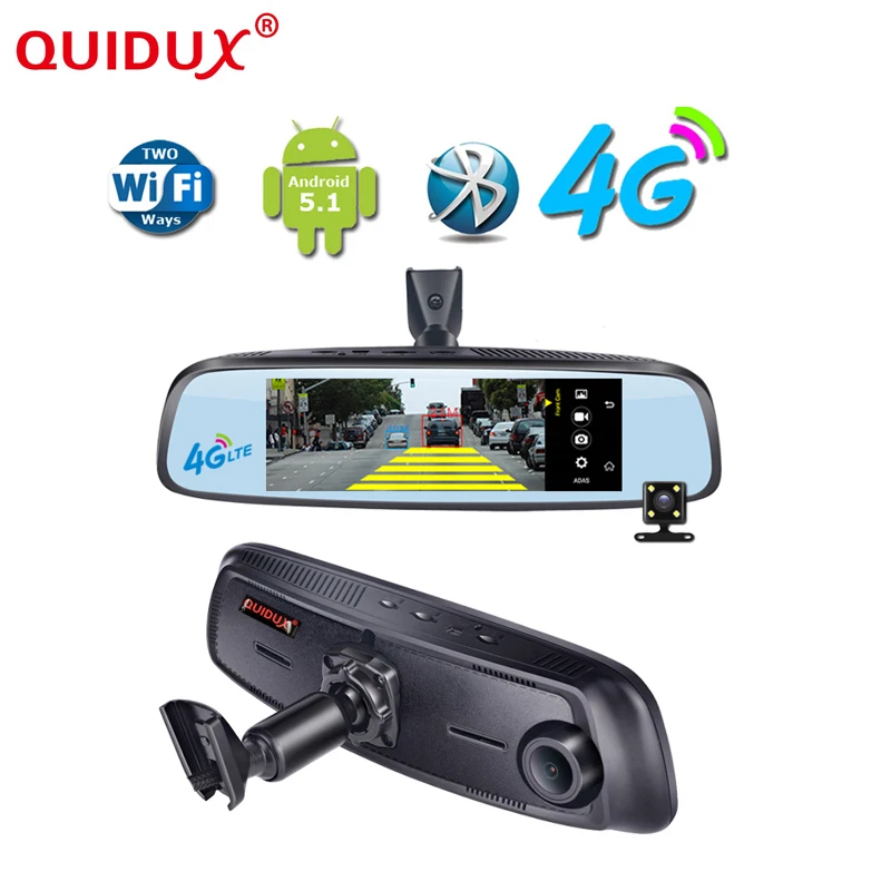 

QUIDUX Car DVR 4G WCDMA 7.84" Touch Rearview Mirror Android 5.1 Dual Lens GPS Navigation Wifi Dash Cam Video Recorder Dashcam