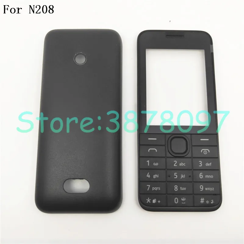 Оригинальная полная передняя крышка клавиатуры для Nokia 208 N208 задняя аккумулятора