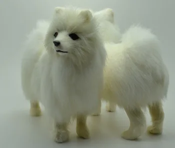 

simulation animal white Samoyed dog 16x15cm model toy polyethylene & furs handicraft,decoration gift, baby toy d249