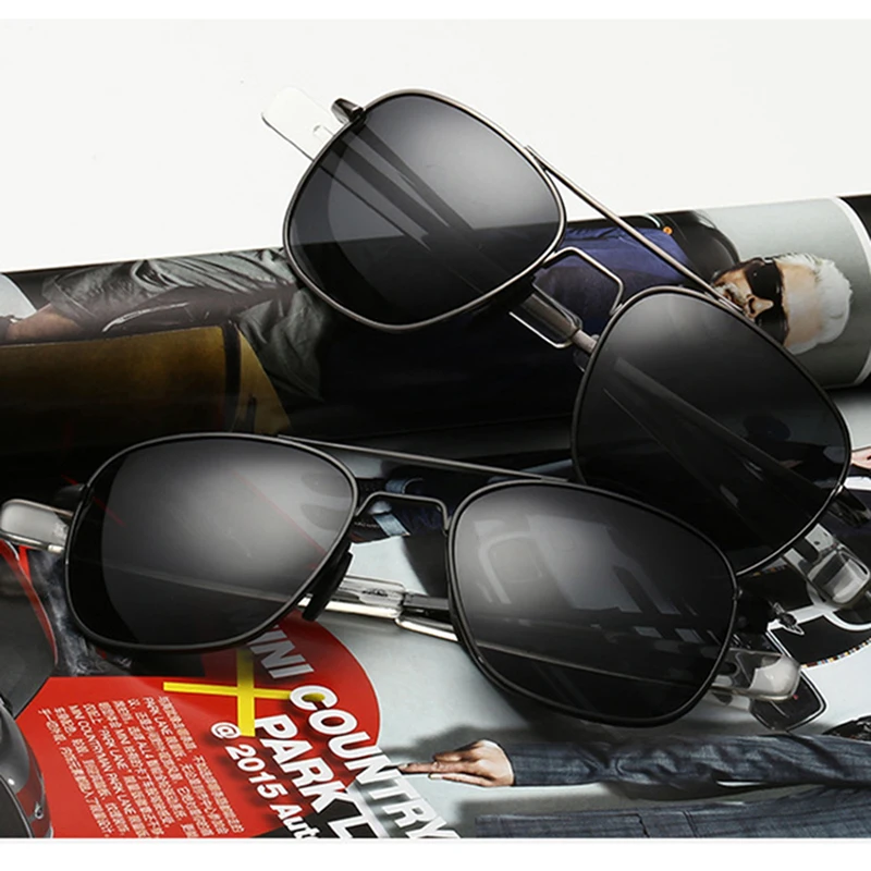 Mode armée américaine pilote militaire lunettes de soleil hommes marque américaine optique lunettes de soleil polarisées bleu miroir Oculos_voghion.com