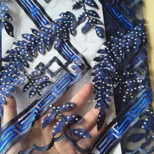 Стразы ручной работы в африканском стиле высокого качества в нигерийском стиле 3D французская кружевная ткань тяжелый бисерный чистый французский Тюль сетчатый кружевной материал