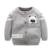 Теплый мягкий детский свитер; кардиган с рисунком медведя; милый свитер для мальчиков; кардиган из кроличьей шерсти для маленьких девочек; весенняя одежда для маленьких девочек