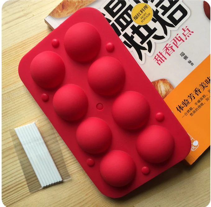 Eigh holes round lollipop candy mold 2 pieces a pair with 8 pieces