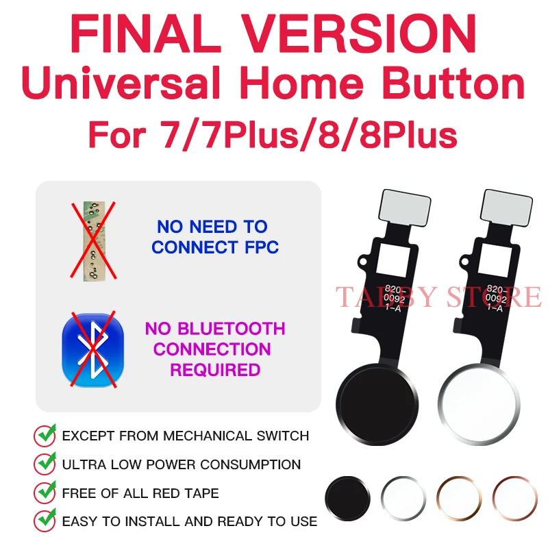 Universal Home Button Return Back Button for iphone 7 7P 8 8P Home button with Return back,JC YF Button for iphone 7 8 Plus