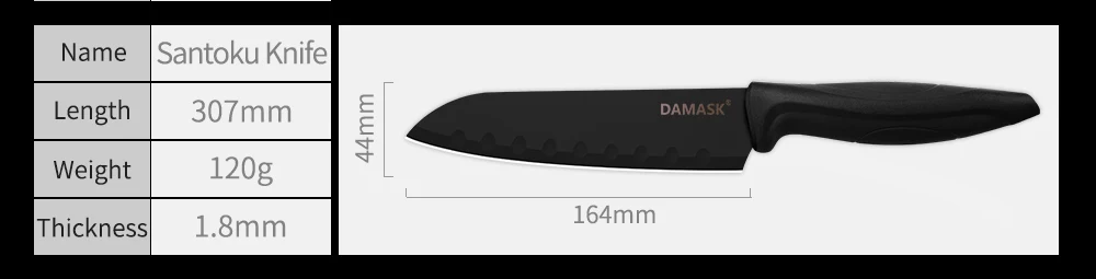 Дамасский немецкий кухонный нож 3Cr13 черные стальные ножи для нарезки хлеба, поварские ножи, нож для фруктов, овощей, кухонные принадлежности, инструмент