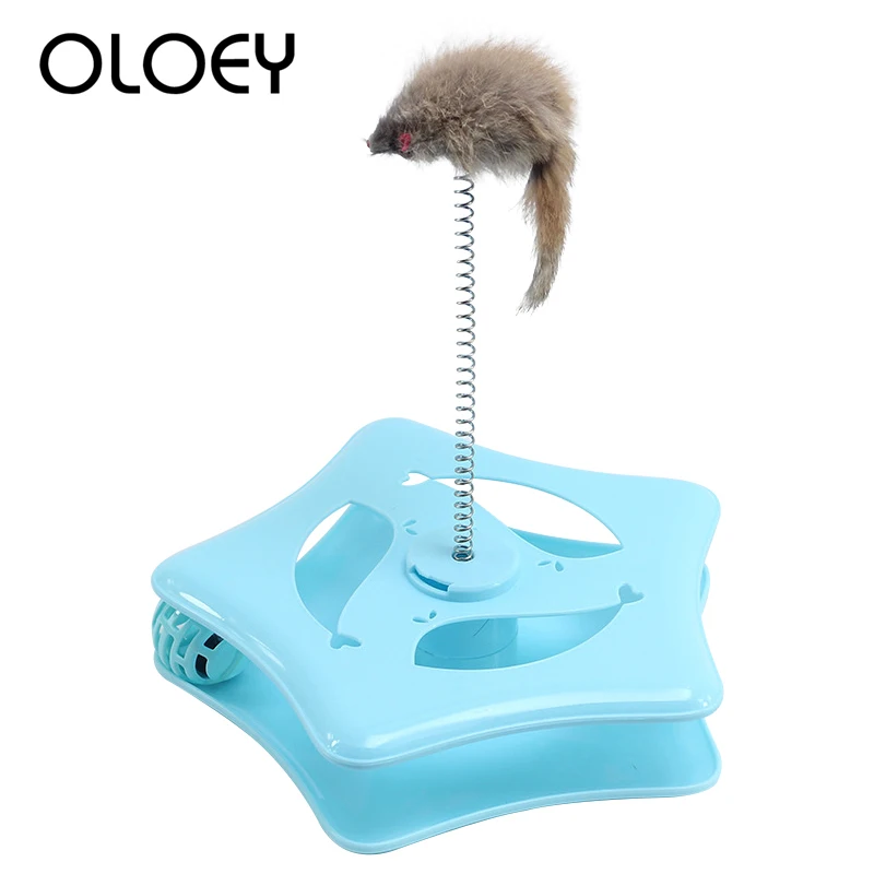 

Cat Ball Toys Rotating Tracks Ball And Track Interactive Toy For Cats Fun Cat Game Intelligence Triple Play Disc Cat Product