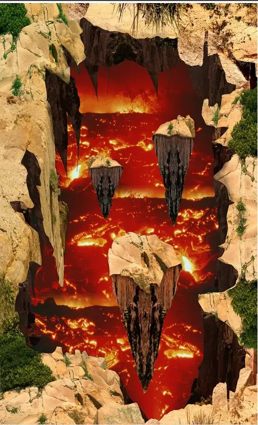 3d床カスタム写真床3d壁紙モダンアート火山マグマ3d三次元床絵画自己粘着pvc