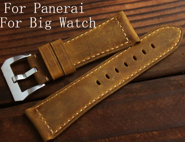 24 мм Mate коричневый кожаный ручной stap, ретро типа ремешок для часов, для PAM часы и большие часы, бесплатная shipng