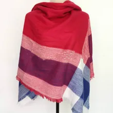 140x140cm winter acrylic cashmere tartan plaid scarf brand blanket shawl designer pashmina wrap stole for Lady Women Girl