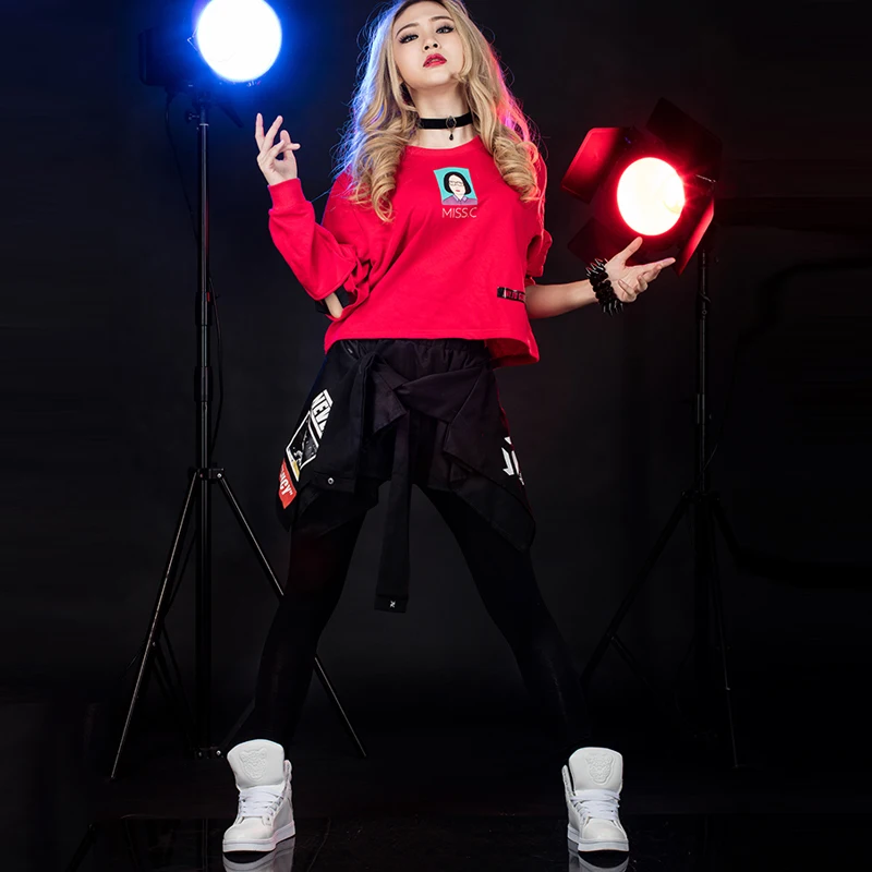 

New Loose Jazz Dance Clothes Women'S Practice Tops Pants Ds Hip Hop Clothing Street Dancer Singer Performance Costume DWY1299