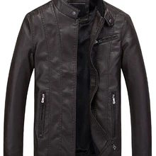 ZOEQO Новое поступление модная мужская Кожаная Куртка Jaqueta Couro повседневные мужские кожаные куртки и пальто брендовый Дизайн мотоциклетная куртка
