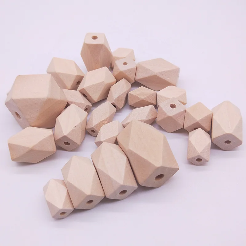 

Geometric Irregular Square Polygon Long Wood Beads Natural Color Eco-friendly Big Wood Beads DIY Crafts Jewelry Accessories