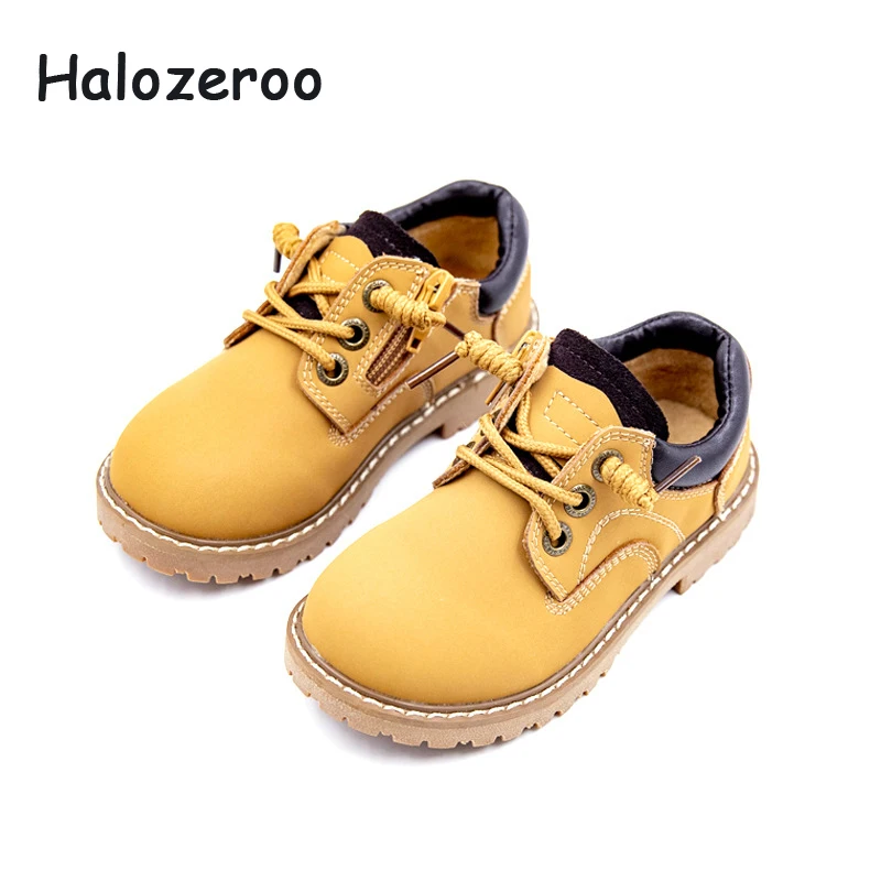 

Halozeroo New Winter Baby Girl Yellow Martin Shoes Children Fashion Flats Kid Brand Genuine Leather Soft Oxford Boy Warm Shoes