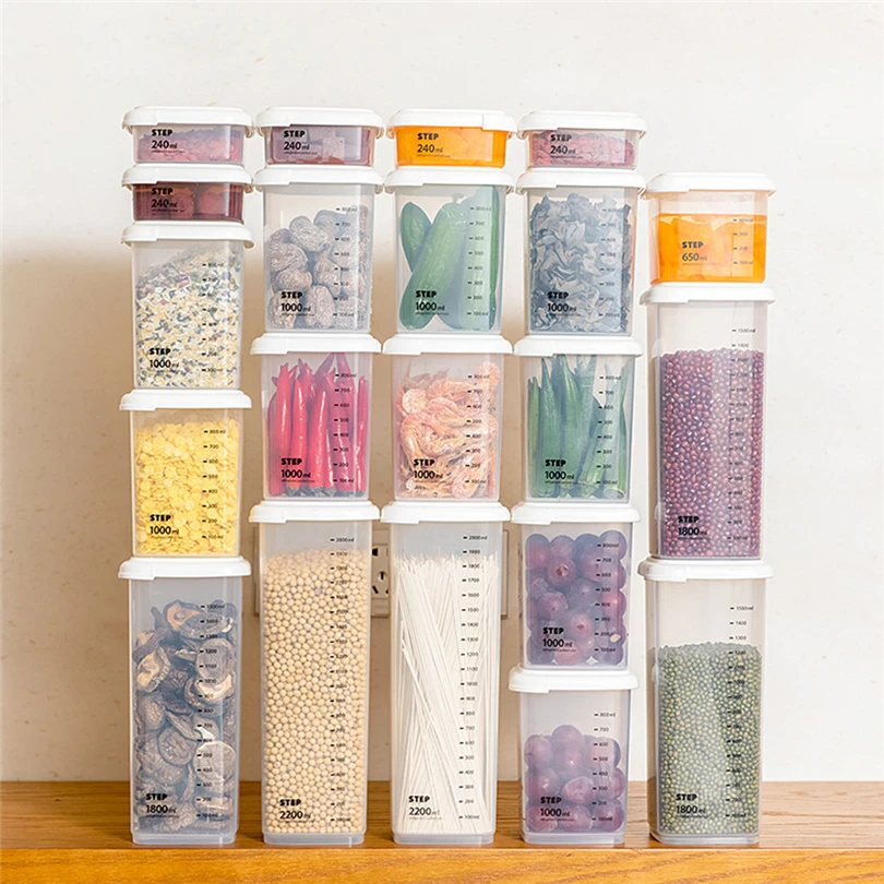 Пластиковые запечатанные банки кухонная коробка для хранения прозрачный контейнер для еды держать свежая бутылка Контейнеры, боксы для хранения компактный холодильник ящик для хранения