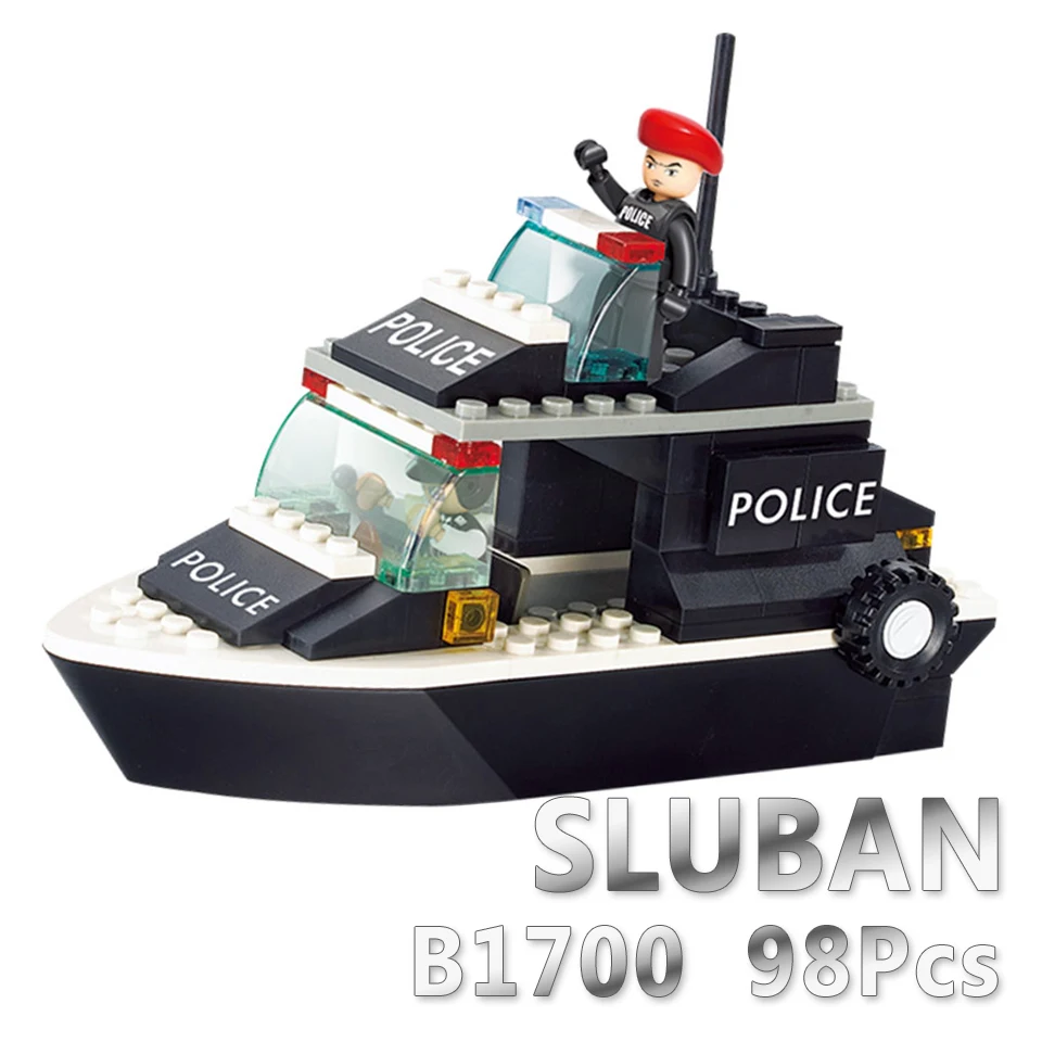 

Sluban Model Building Compatible lego Lego B1700 98pcs Model Building Kits Classic Toys Hobbies Patrol Boat