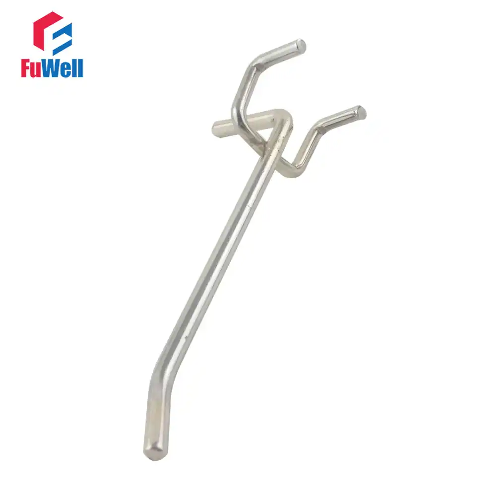 50 Shop Display Hooks Fit 25mm Pegboard Euro Slot Hanging Peg Board 150mm X 25mm