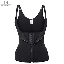 Miss Moly Adjustable Shoulder Strap Waist Trainer Cincher Vest Corset Women Zipper Hook Body Shaper Tummy Control Shapewear US