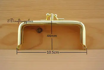 

metal purse frame double glue on clasp clip golden 4 inch X 1 3/4 inch A16