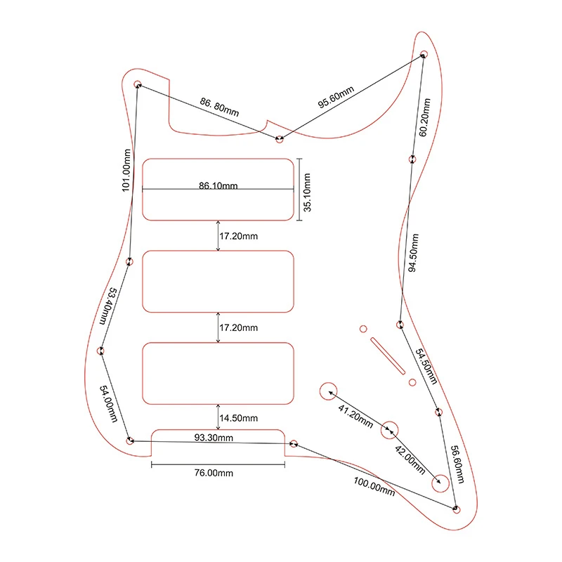 size of P90 ST HHH pickguard