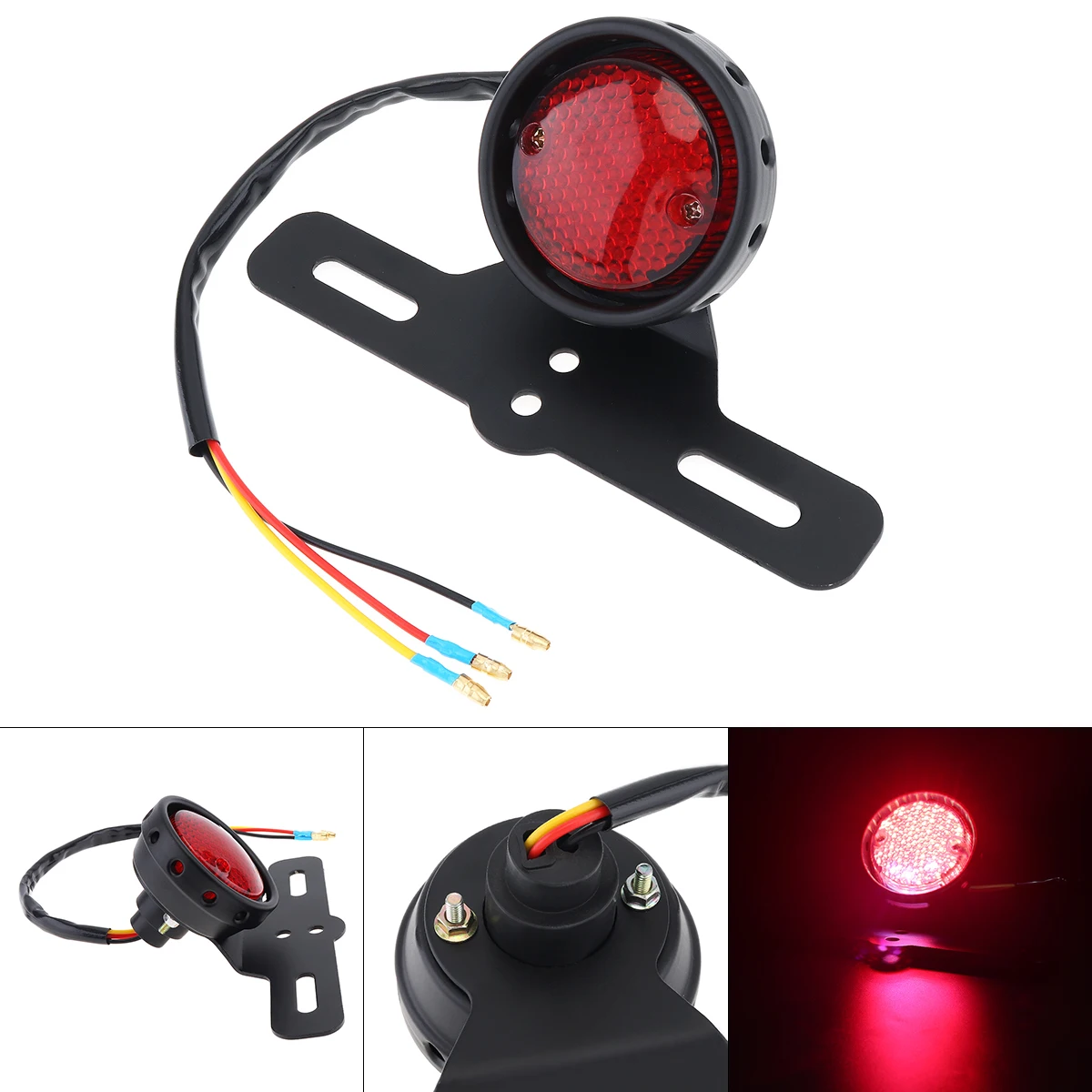 

Motorcycle Retro Warning Signal Light 3 Line Red Flashing Retro LED Rear Brake Stop Car for Lamp Motorcycle