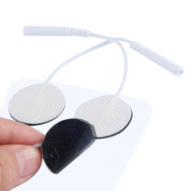 10 Pairs TENS Electrodes Pads Size Diameter 2.5cm With Plug Hole 2.0mm For TENS/EMS Machines 2