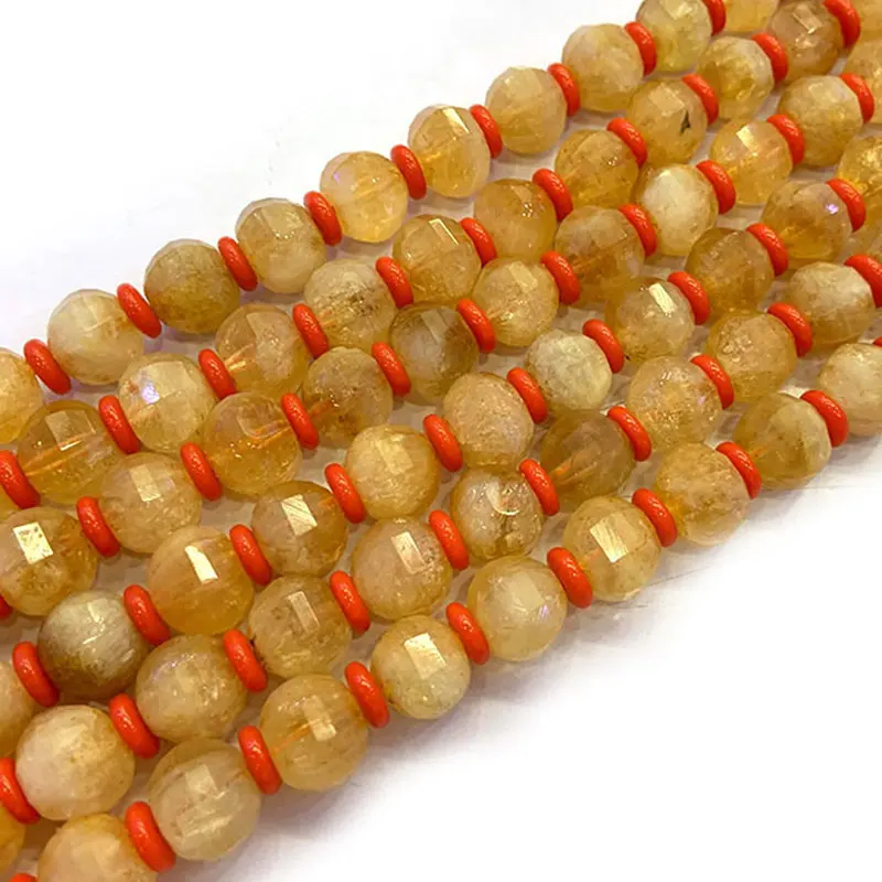 

9x11mm Natural Yellow Citrines Beads Rondelle Faceted DIY Loose Quartz Beads For Jewelry Making beads Accessories 15'' Gift
