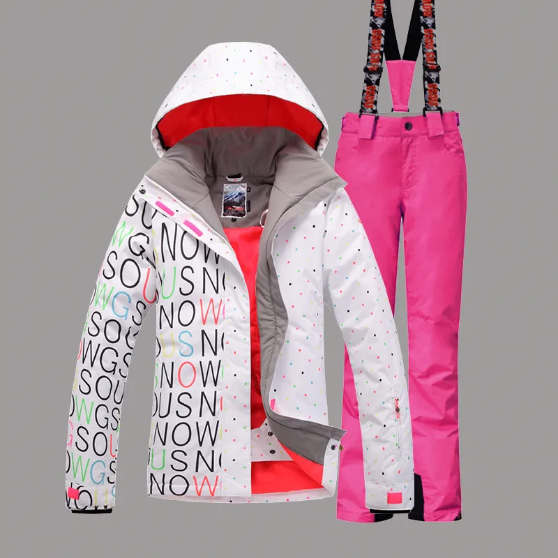 Стиль, женский лыжный костюм, зимняя одежда, Gsou, лыжная куртка+ штаны, костюм для сноуборда, комплект для велоспорта, альпинизма - Цвет: Color 1
