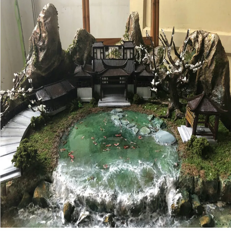 architecture model flock ho train layout grass tree powder (5)