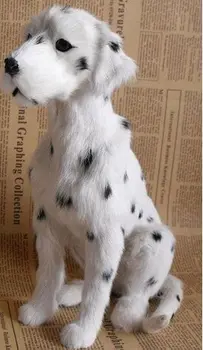 

simulation squatting spotted dog Dalmatian model 20x13x25cm,polyethylene resin handicraft, home decoration gift a2442