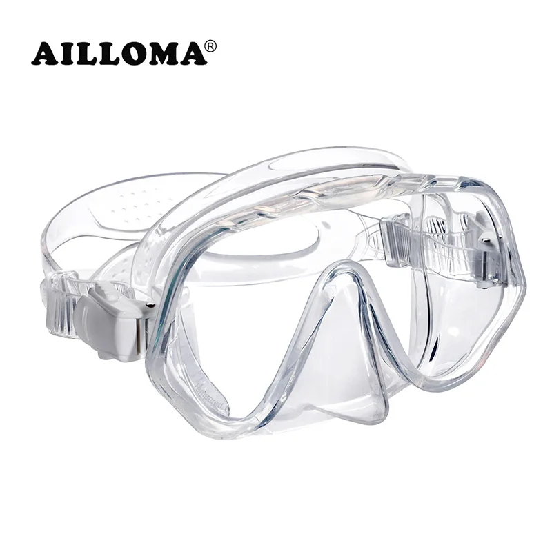 AILLOMA Professional Дайвинг маска цельный объектив Спорт трубка Анти-туман водоспорное оборудование силиконовые плавательные очки