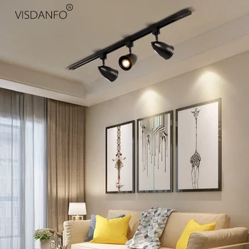 

VISDANFO Contemporary track lighting track light Replace cob 12w 18w black and white Fixtures NTS-X024