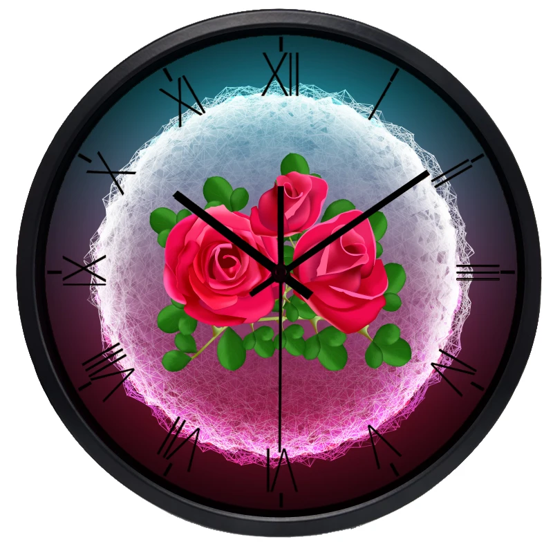 Romantic Abstract Rose Elegant Pretty Women Wall Clock Best Customized