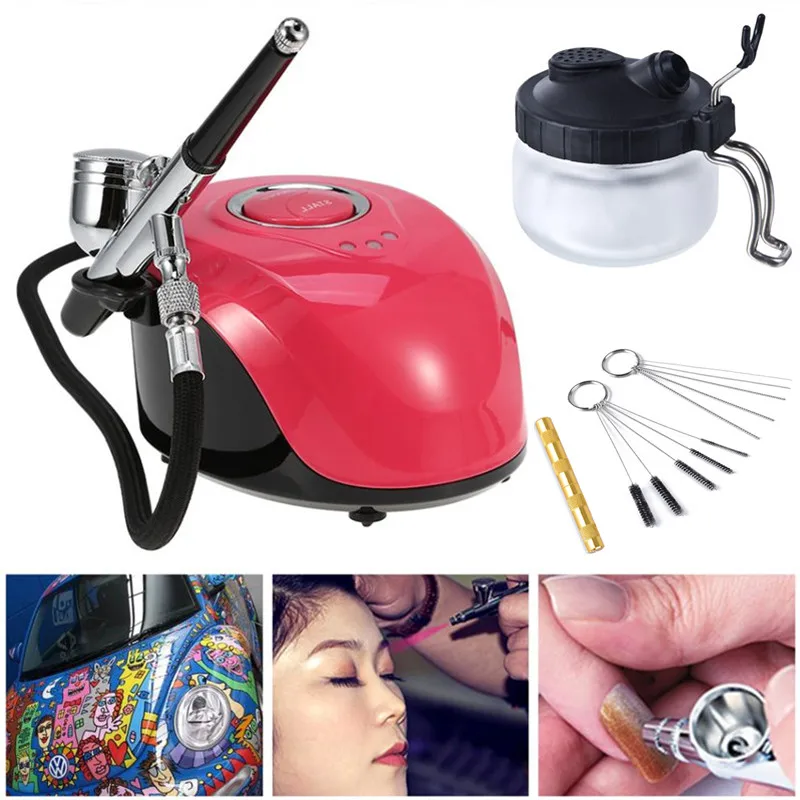 

Air Compressor Kit Tattoo Body Art Painting Mini Spray Makeup Gun Kit Nail Paint Tattoo Tool EU Airbrush Compressor kit ASG002