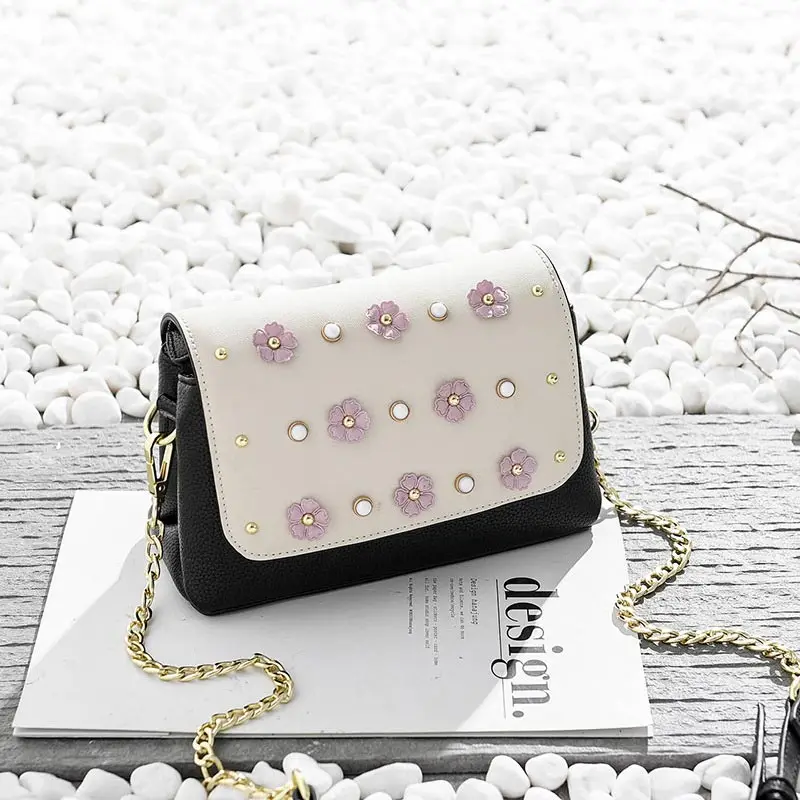 

New Women's Shoulder Bag Stitching Small Qquare Bag Fashion PU Leather Mini Solid Color Shoulder Messenger Bags DJB-25