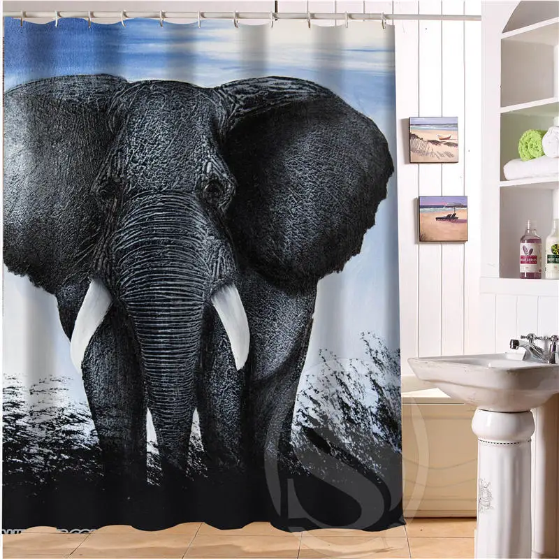 Elegant and cute elephant Personalized Custom Shower Curtain Bath