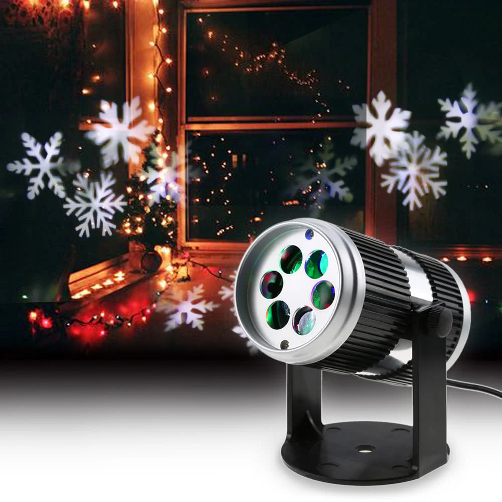 

Speed Adjustable Sound Activated Dynamic Moving Snowflake Film Projector Light Decoration Spotlight for Christmas Party Wedding