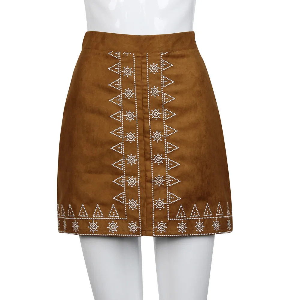 

CHAMSGEND Women Suede Fabric Skirt Slim Seamless Stretch Tight Short Skirt Drop Shipping 1M22*