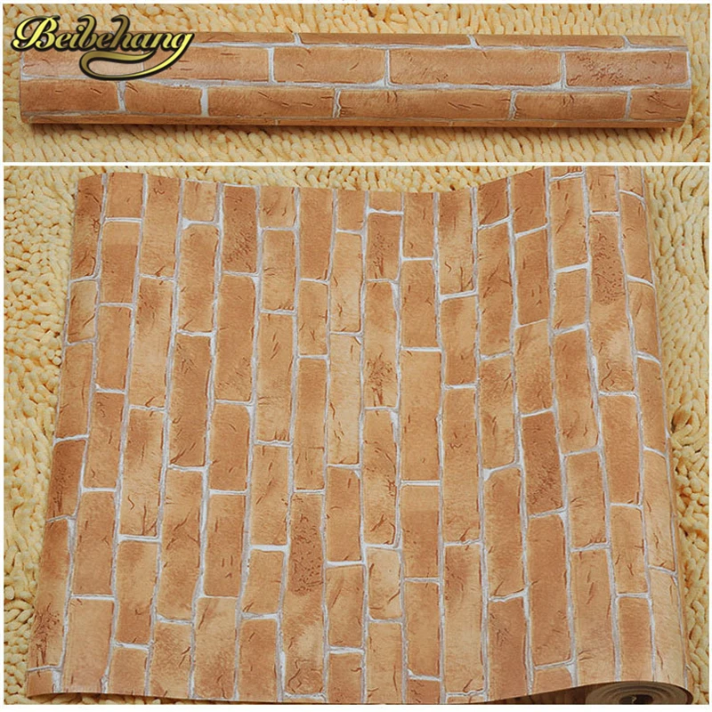 papel parede- Chinese Vintage Brick Print 3D Wallpaper Store Decoration Project Wall Paper Waterproof Wallpapers Roll Papier Pei