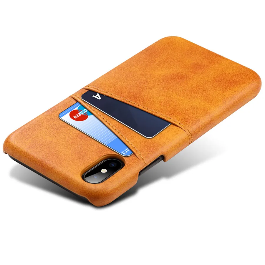 

Leather Card Holder Slots Phone Case For iPhone X XR XS Max Retro Vintage Back Cover For iPhone 7 8 6 6s Plus Phone Bag Cases