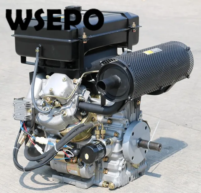 Прямая поставка с завода! WSE 2V86F 836CC 20HP 12KW V двухцилиндровый горизонтальный вал